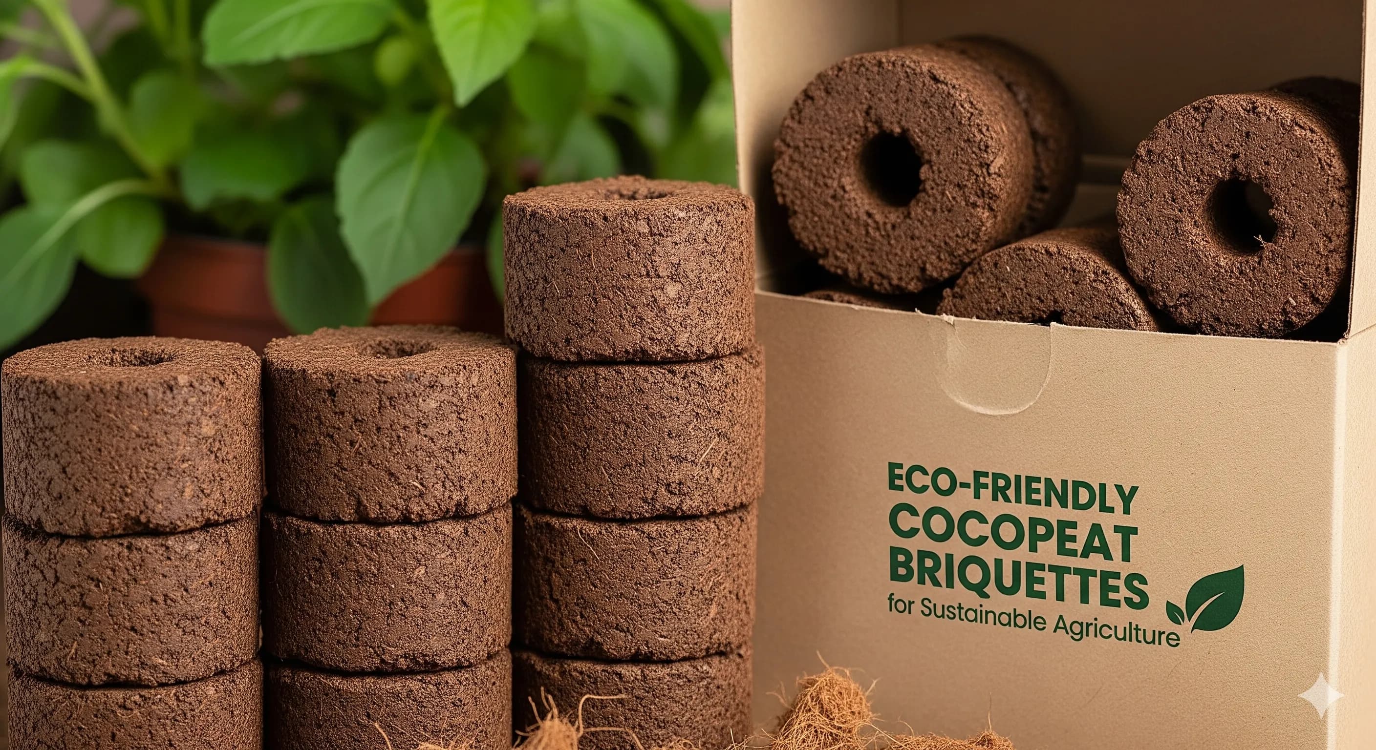 Eco-Friendly Cocopeat Briquettes for Sustainable Agriculture
